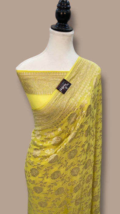 Khaddi Georgette Handloom Banarasi Saree