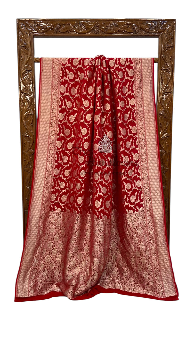 Khaddi Georgette Handloom Banarasi Saree - The Handlooms