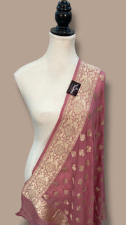 Khaddi Georgette Handloom Banarasi Dupatta - The Handlooms
