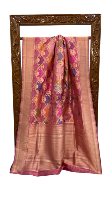 Ektara Pure Katan Silk Banarasi Handloom Saree - All over kadiyal Jaal work