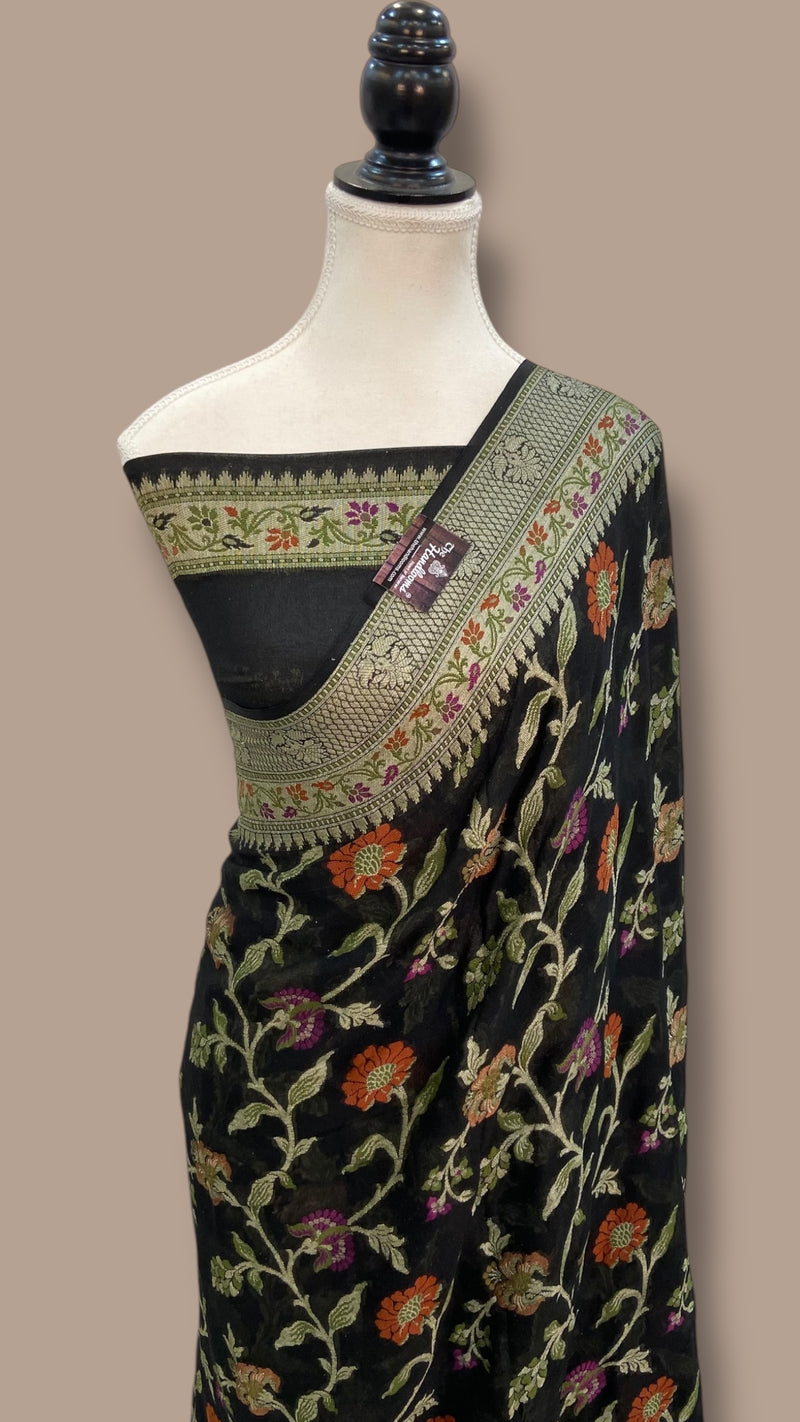 Pure Chiffon Khaddi Banarasi Saree - The Handlooms