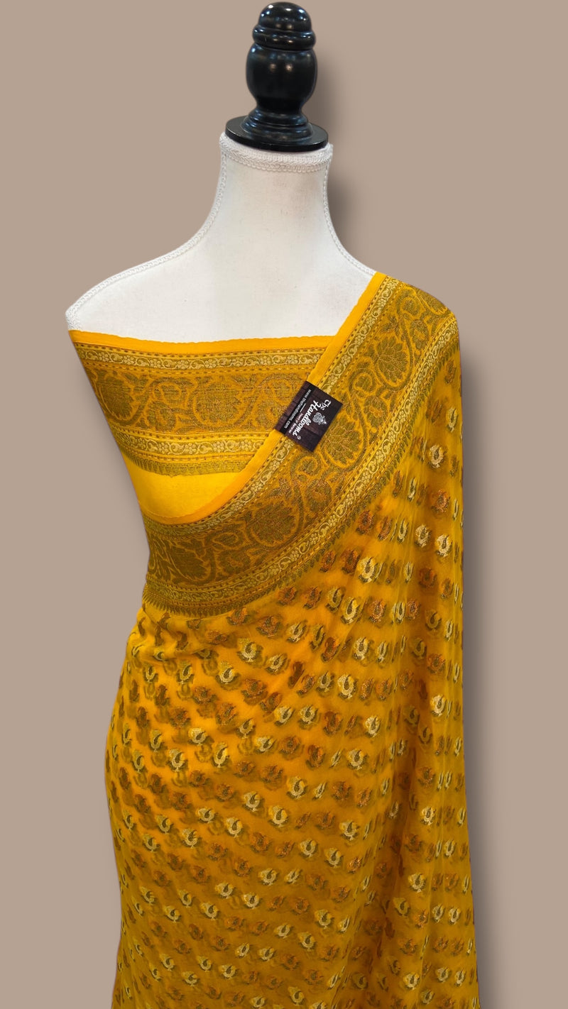 Pure Chiffon Khaddi Banarasi Saree - The Handlooms
