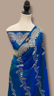 Pure Katan Silk Banarasi Handloom Saree - All over soona roopa  Kadua stripe - The Handlooms