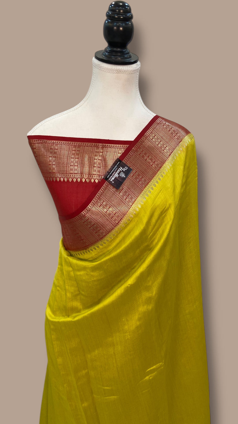Pure Chiniya Silk Khaddi Handloom Banarasi Saree - The Handlooms