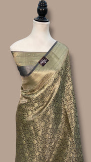 Pure Kora Tissue Tanchui Handloom Banarasi Saree - The Handlooms