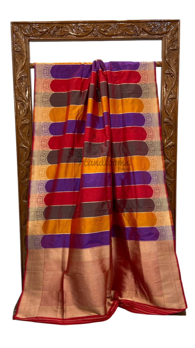 Pure Katan Silk Banarasi Handloom Saree - Rangkat - The Handlooms