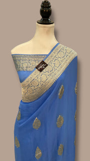 Pure Georgette Handloom Banarasi Saree - The Handlooms