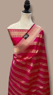 Pure Katan Silk Banarasi Handloom Saree - All Over Jaal Work - The Handlooms