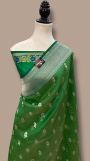 Pure Kora Katan Handloom Banarasi All Over Kadua Motifs Saree - The Handlooms