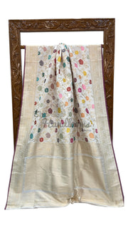 Ektara Pure Katan Silk Banarasi Handloom Saree - All over kadiyal Jaal work - The Handlooms