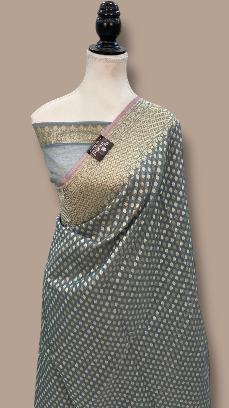 Pure Cotton Tissue Banarasi Handloom Saree - The Handlooms