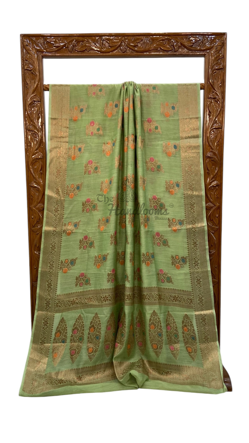 Moonga Georgette Handloom Banarasi Saree - The Handlooms