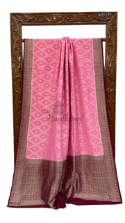 Moonga Georgette Handloom Banarasi Saree - The Handlooms