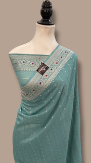 Moonga Georgette Handloom Banarasi Saree - The Handlooms