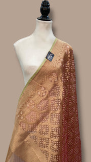 Pure Tissue Reshmi Zari Banarasi Brocade Handloom Dupatta - The Handlooms