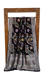 Pure Khaddi Georgette Handloom Banarasi Saree - All over Jaal Work With Meenakari - The Handlooms