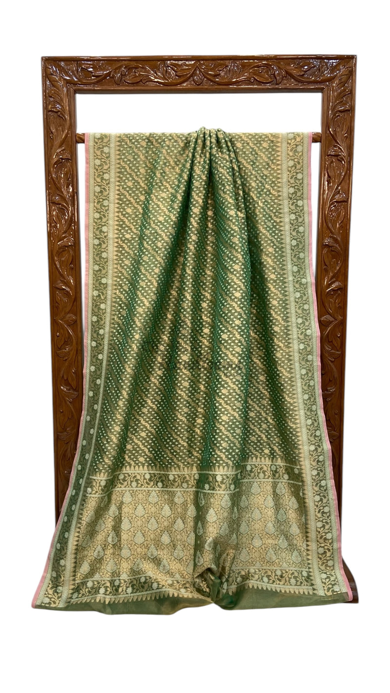 Pure Tissue Reshmi zari Handloom Banarasi Saree - The Handlooms