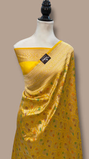 Regal Pure Katan Silk Banarasi Saree – Handwoven Tanchui Brocade - The Handlooms