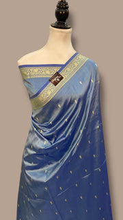 Pure Katan Silk Reshmi Zari Banarasi Handloom Saree - The Handlooms