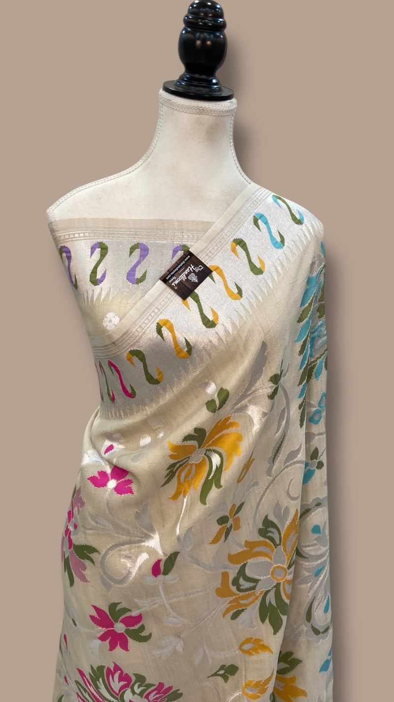 Tussar Georgette Handloom Banarasi Saree - The Handlooms