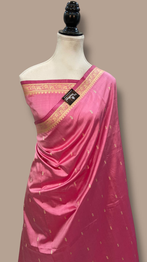 Pure Katan Silk Reshmi Zari Banarasi Handloom Saree - The Handlooms