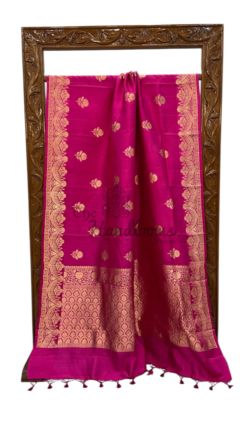 Pure Katan Silk Banarasi Handloom Saree - All over Kadua motifs - The Handlooms