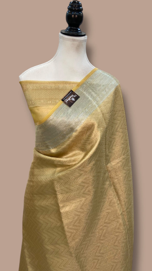 Pure Kora Tissue Tanchui Handloom Banarasi Saree - The Handlooms