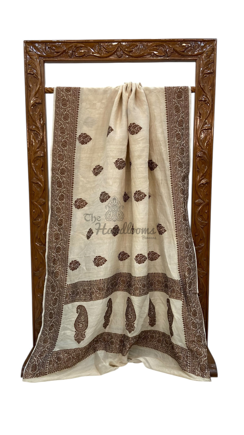 Tussar Georgette Handloom Banarasi Saree - The Handlooms