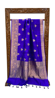 Pure Katan Silk Banarasi Handloom Saree - All over Kadua motifs - The Handlooms
