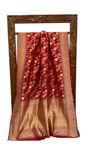Ektara Pure Katan Silk Banarasi Handloom Saree - All over kadiyal Jaal work - The Handlooms