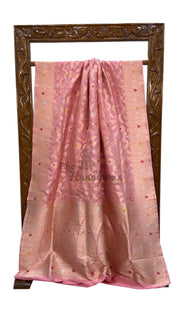 Pure Katan Silk Banarasi Handloom Saree - All over Jaal work With Meenakari - The Handlooms