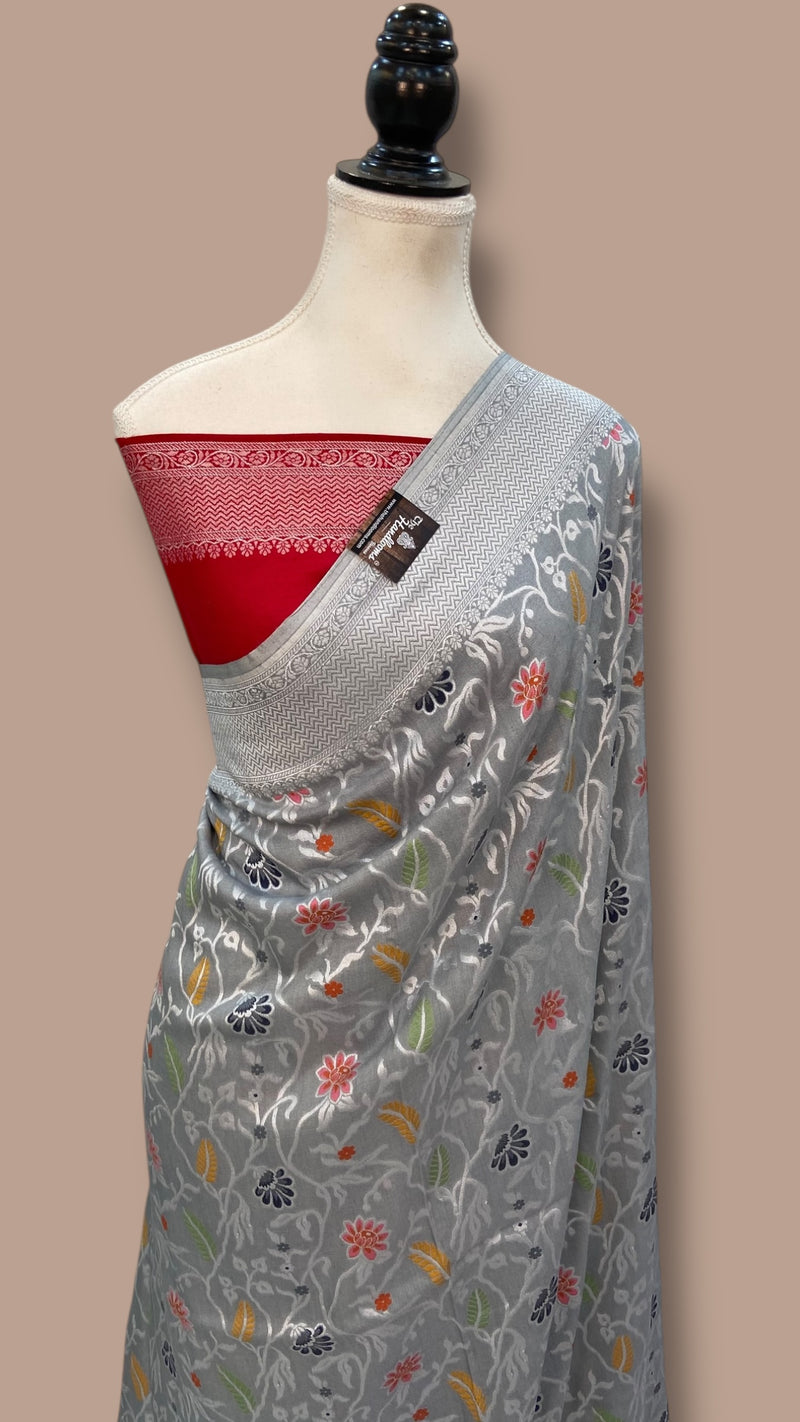 Moonga Georgette Handloom Banarasi Saree - Tilfi - The Handlooms