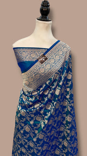 Pure Katan Silk Banarasi Handloom Saree - All over jaal work - The Handlooms