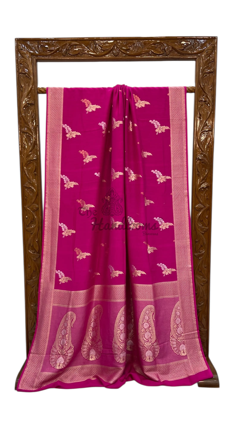 Moonga Georgette Handloom Banarasi Saree - The Handlooms