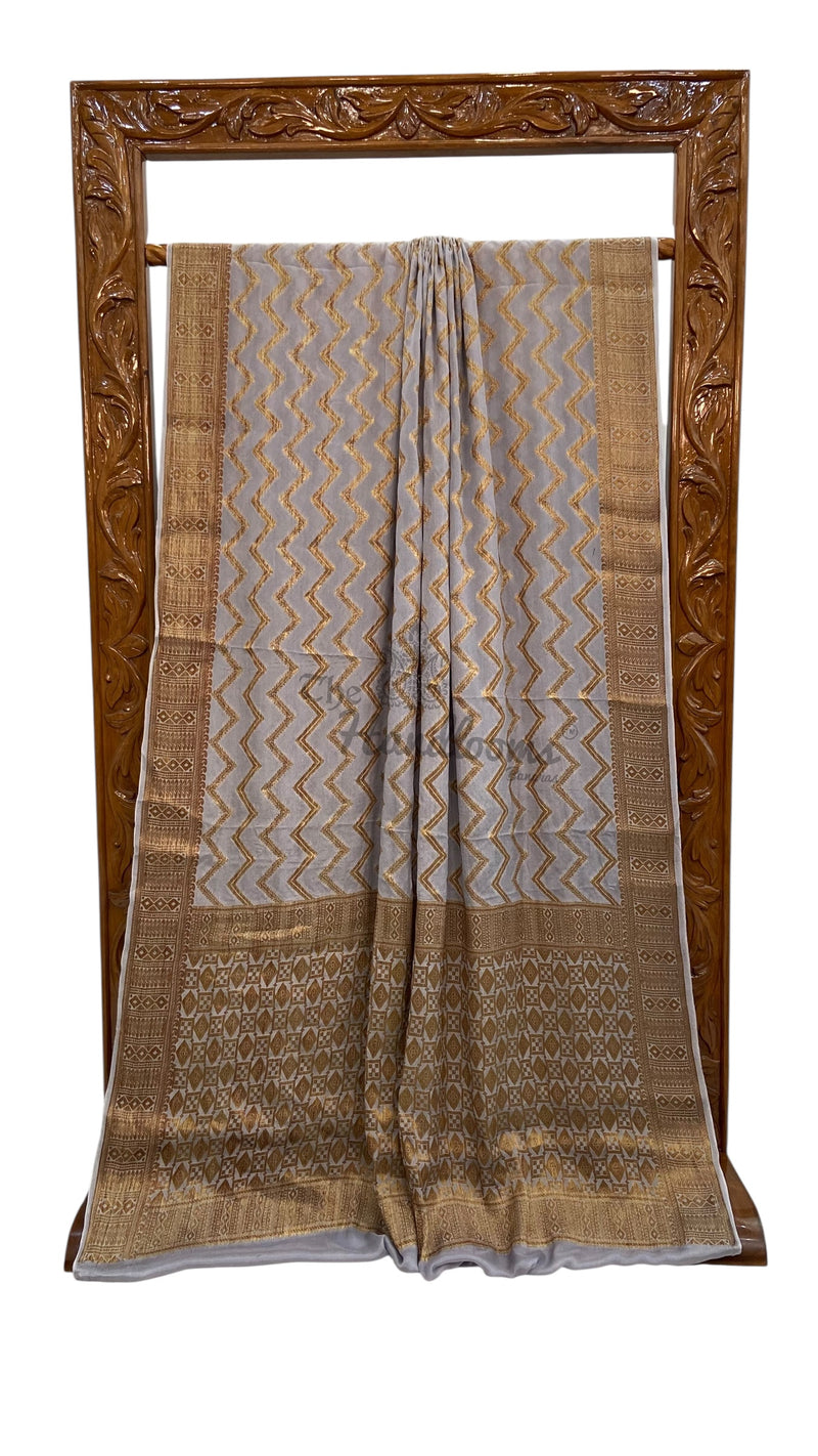 Pure Chiffon Khaddi Banarasi Saree - The Handlooms