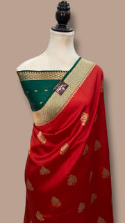 Pure Katan Silk Banarasi Handloom Saree - All over Kadua motifs - The Handlooms