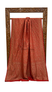Pure Khaddi Crepe Georgette Banarasi Handloom Saree-Brocade - The Handlooms