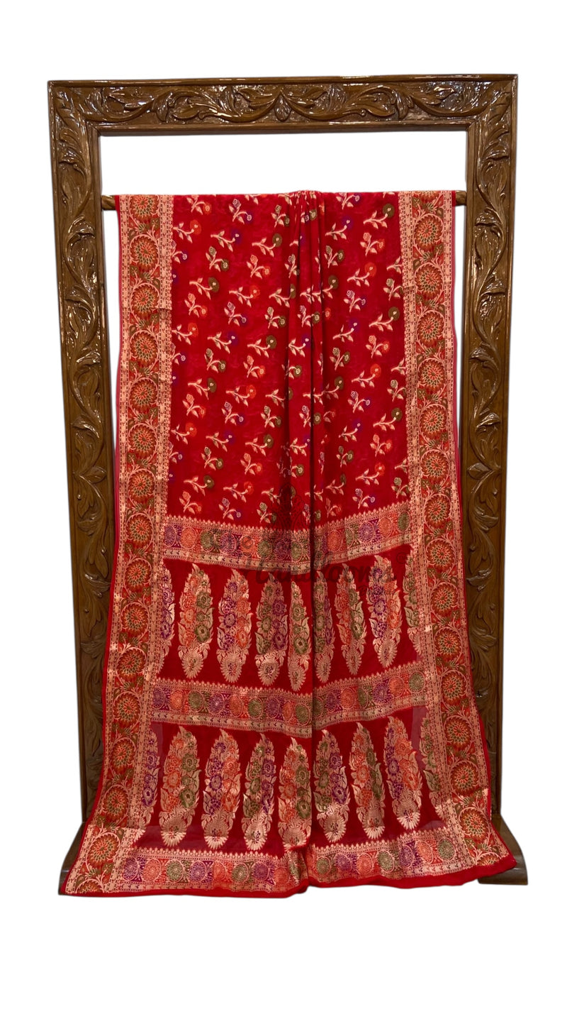 Pure Chiffon Khaddi Banarasi Saree - The Handlooms