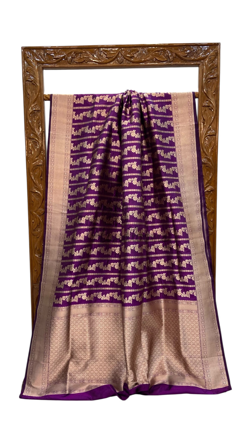 Pure Katan Silk Banarasi Handloom Saree - All over jaal work - The Handlooms