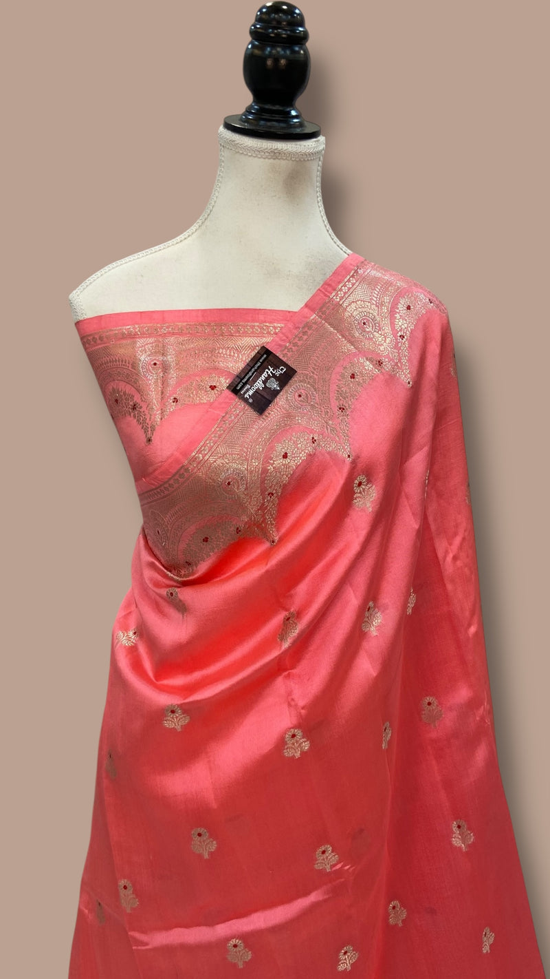 Pure Mango Silk Banarasi Handloom Saree - The Handlooms