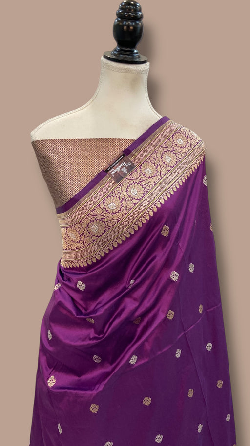 Pure Katan Silk Banarasi Handloom Saree - All Over Kadua Motifs - The Handlooms