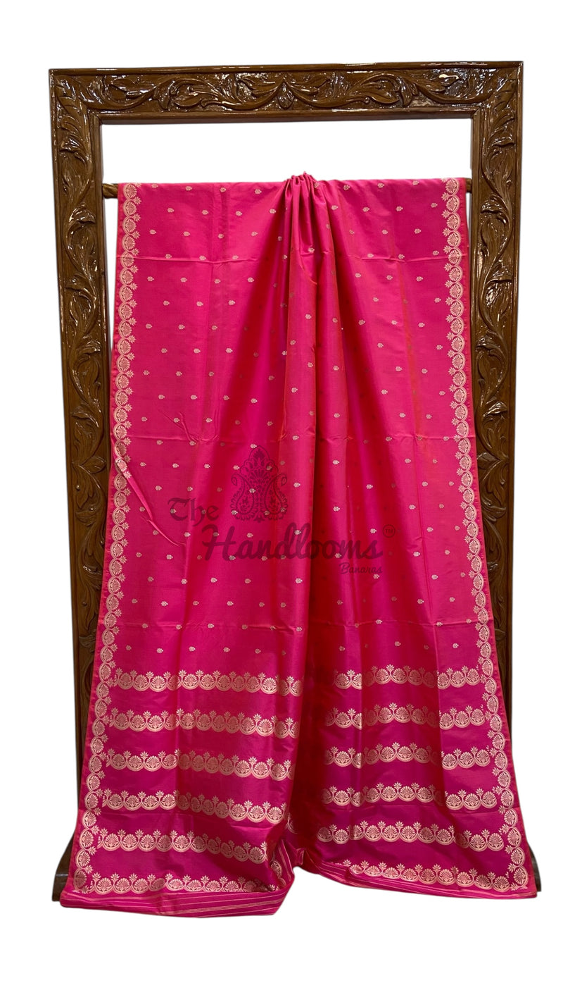 Pure Katan Silk Banarasi Handloom Saree - All Over Kadua Motifs - The Handlooms