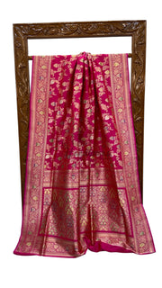 Ektara Pure Katan Silk Banarasi Handloom Saree - All over kadiyal Jaal work - The Handlooms