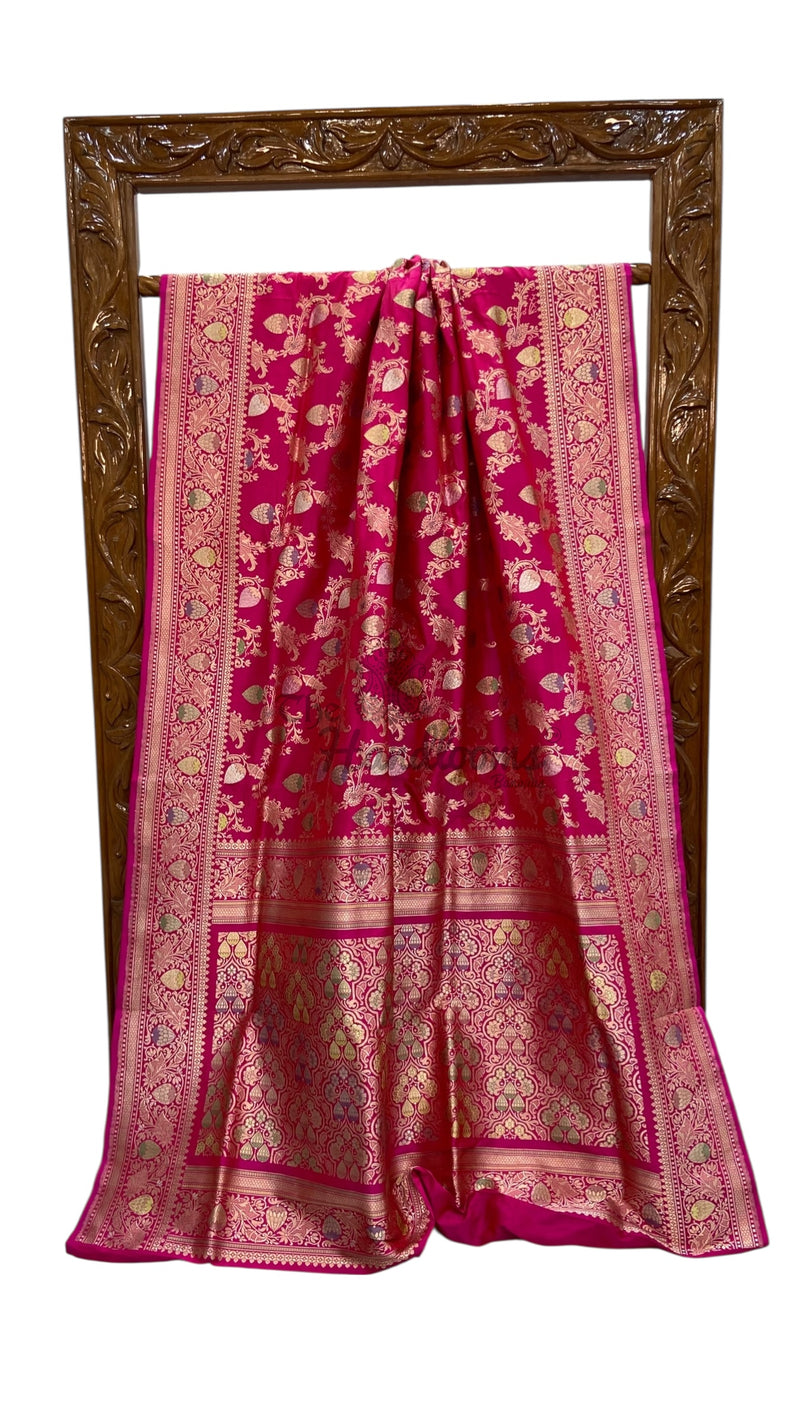 Ektara Pure Katan Silk Banarasi Handloom Saree - All over kadiyal Jaal work - The Handlooms
