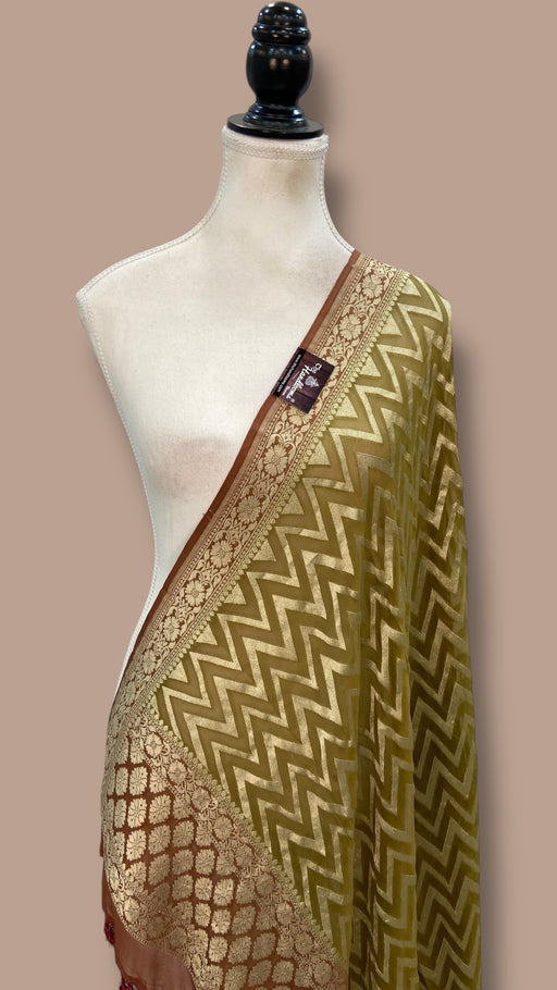 Pure Khaddi Georgette Handloom Dupatta - The Handlooms