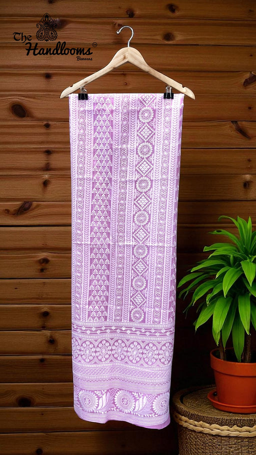 Pure Organza Chikankari Handloom Banarasi Dress Material - The Handlooms