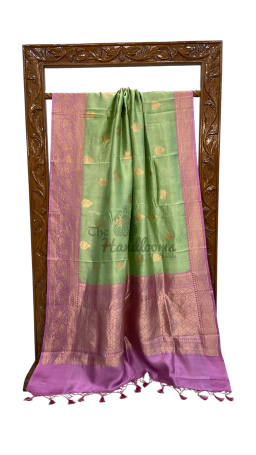 Pure Katan Silk Banarasi Handloom Saree - All over Kadua motifs - The Handlooms