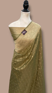 Pure Katan Silk Banarasi Handloom Saree - All Over Motifs - The Handlooms