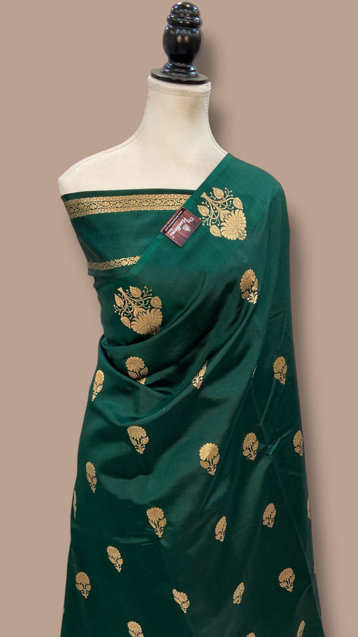 Pure Katan Silk Banarasi Handloom Saree - All over Kadua Motifs - The Handlooms