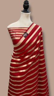 Dia Mirza in Pure Katan Silk Banarasi Handloom Saree - Stripe - The Handlooms